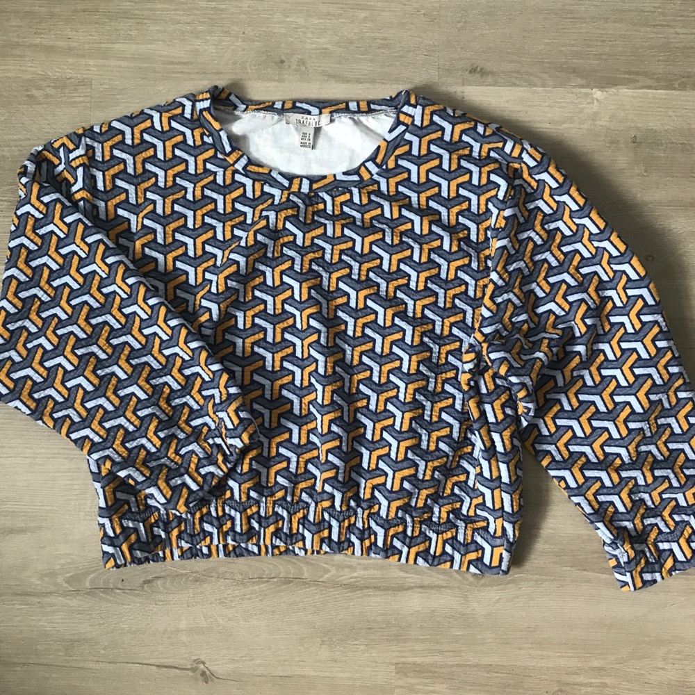 Zara Trafaluc Geometric Top